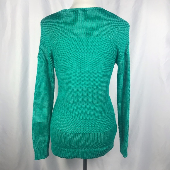 Tommy Bahama Cotton Knit Sweater Green V Neck NWOT - Picture 3 of 3